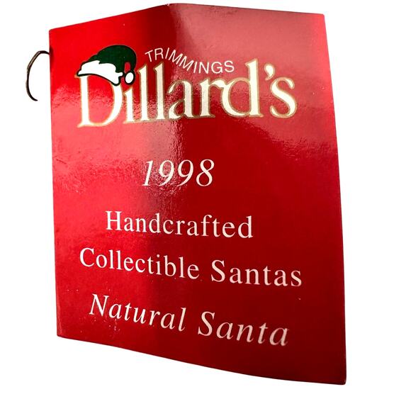 Dillard's 1998 “Natural Santa” 
Hand Painted Signed Christmas Ornament-NEW! - Picture 2 of 5